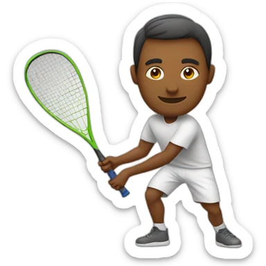 Metisse man playing squash sticker