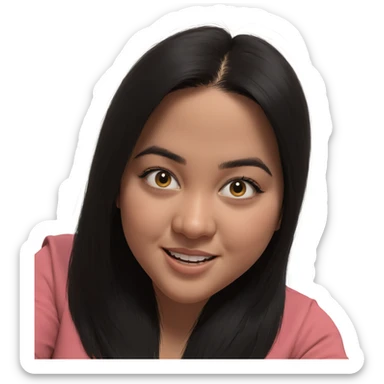 smiling girl with black hair sticker