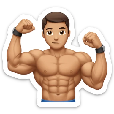 single isolated flexing bicep with arm curled sticker