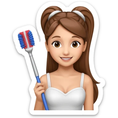 ariana grande holding toilet brush sticker