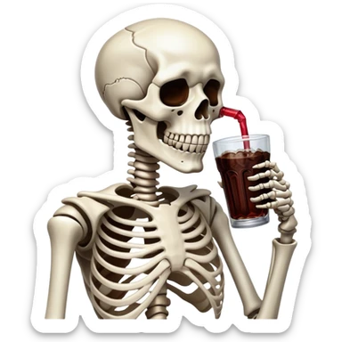 Skeleton drinking Dr Pepper  sticker