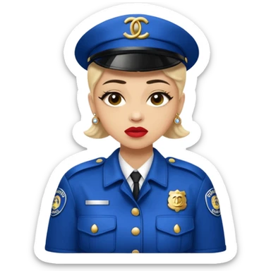 ma petite sœur, qui prend un vêtement pour adultes chez Chanel et la police vient. Et après la police lui crie. sticker