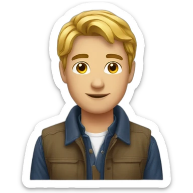 French crop young man emoji sticker