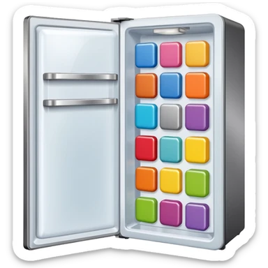 fridge with lots of magnets sticker