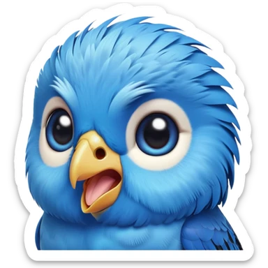 cinematic-comical-blue-budgie-portrait-emoji,-head-tilted-dramatically-with-an-exaggeratedly-amused-expression,-featuring-a-striking-blue-feathered-fur-with-a-glossy-finish,-wide,-expressive-dark-eyes-filled-with-playful-disbelief sticker