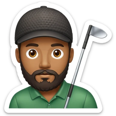 Black golfer with beard sticker