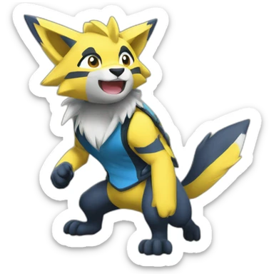 Zeraora jouant à la play sticker