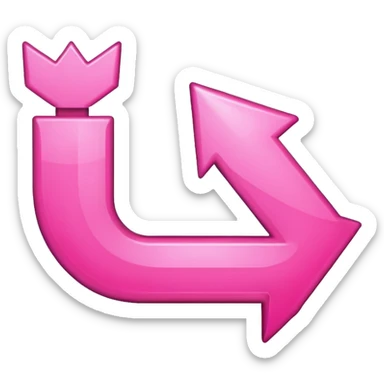Pink go back u shape arrow  sticker