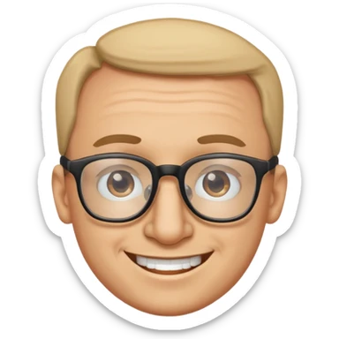 Emoli hombre con lentes mucha frente y nariz grande sticker