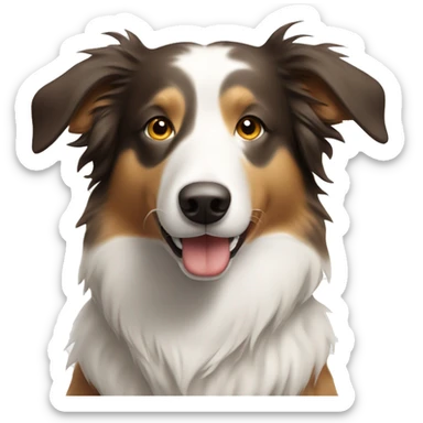 tan and white border collie  sticker