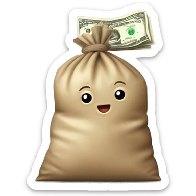 Ladrón con una bolsa con un símbolo de dolar sticker