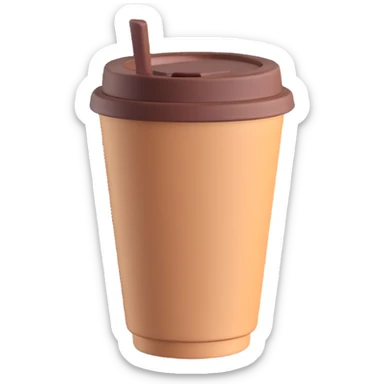3d emoji style coffee to go cup, simple, rounded, with a lid, no text sticker