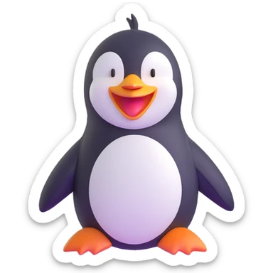 laughing penguin sticker