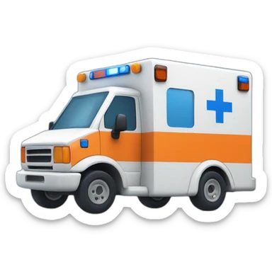 ambulance uniquement en bleu et orange sticker