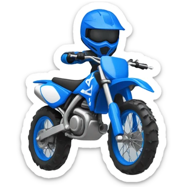 Blue dirtbike sticker