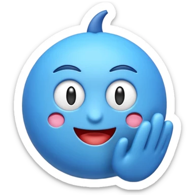 Mavi şaşırmış emoji sticker