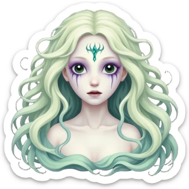 aesthetic brilliant divine lighting, oil paint  -  hieronymus bosch phantasmagoric mutated beautiful ethereal body of evil nymphs sticker