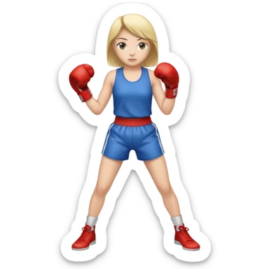 girl boxing with shirt on full body sticker