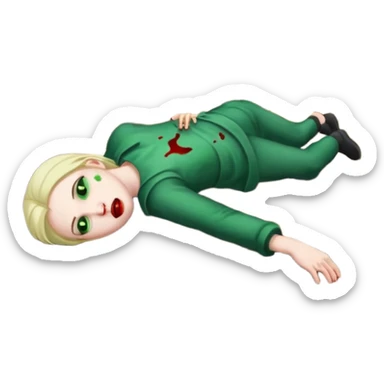 deead body full on track train track green blood sticker