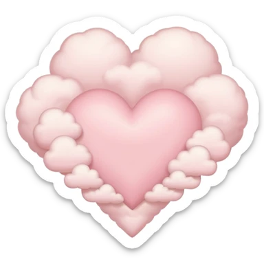Heart of a cloud in soft pink, beige and yellow pastel light sticker