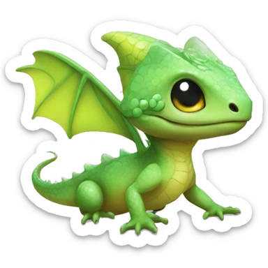 little kawaii cute fairy witch lizard sticker