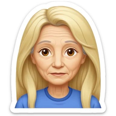 Femme 70 ans blonde cheveux long sticker