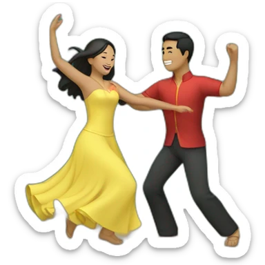 Filipino couple dancing in a forest sticker