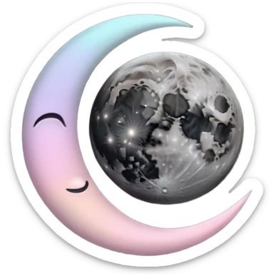 Black dark shiny pastel aesthetic moon sticker