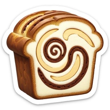 sweet bread sliced with cocoa lines inside sticker