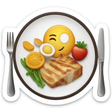 Gourmet plate with food sticker