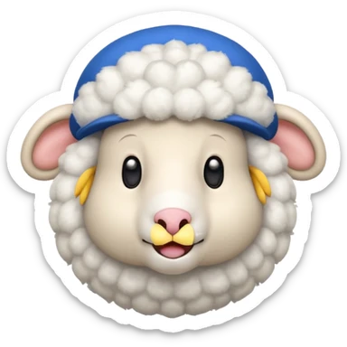 Sheep popping on the mario sticker