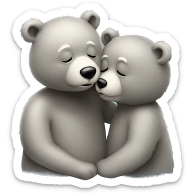 realistic-grey-bear-gives-kiss sticker