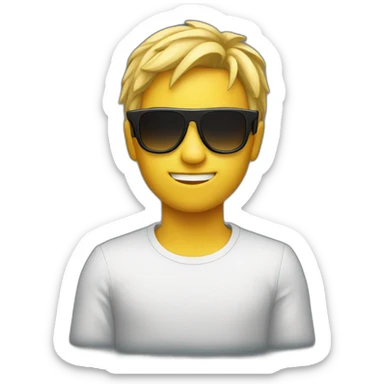 Cool boy with cool sunglasses sticker