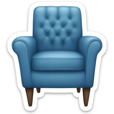 blue dining room chair, front  sticker