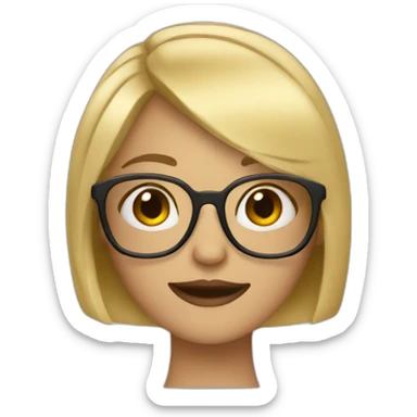 blonde girl with bob hair in glasses sticker