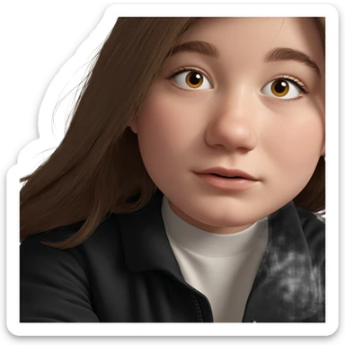 realistic portrait of girl sticker