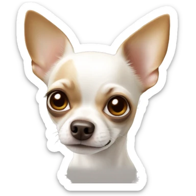 White Apple head chihuahua with brown spots  sticker