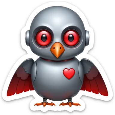 Robot Vampire in love with Pigeon sticker