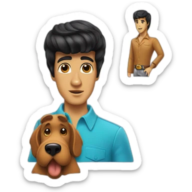 Scooby Doo with Elvis Presley haircut sticker