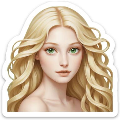 Cinematic Realistic Rapunzel Portrait, with porcelain-like skin featuring a subtle, natural glow, illuminated by soft lighting that brings out the gentle contours of her face. Her long, golden blonde hair cascades in detailed waves, each strand highlighted with a radiant shimmer as it catches the light. Her bright, expressive green eyes exude curiosity and warmth, framed by delicate lashes and soft, arched brows. Her expression is playful and vibrant, with a gentle smile. She is dressed in her classic lavender and pink gown, the fabric textured with delicate folds that flow naturally, catching the light with a soft, radiant glow. The portrait captures a luminous, enchanting aura, seamlessly blending realism with a whimsical, fairytale charm, evoking a timeless sense of beauty and magic. sticker