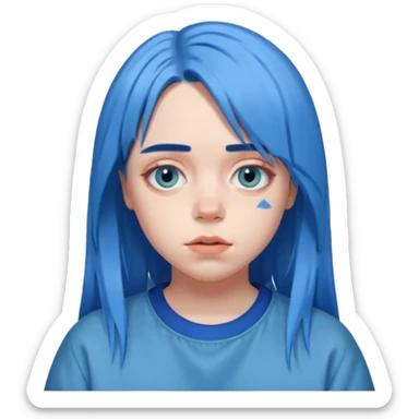 Je veux le bonhomme de Billie eilish en bleue sticker
