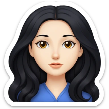 Chica blanca cabello largo negro  sticker