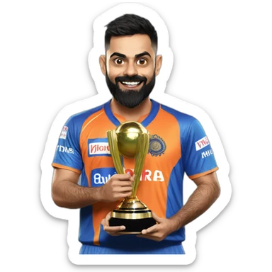 Kohli with IPL Trophy sticker