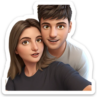 playful selfie with friends sticker