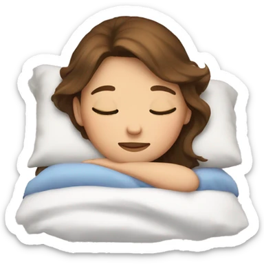 girl with brown hair sleeping sticker