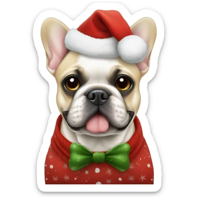 French bulldog in Christmas outfit  sticker