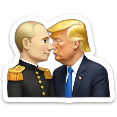 trump-and-putin-kissing,-lgbtq+ friendly, positivity, inclusiveness sticker