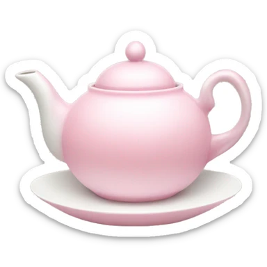Pastel pink and white tea set sticker