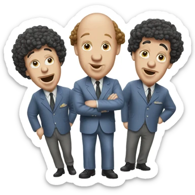 The Three Stooges Larry, Moe and Curly sticker