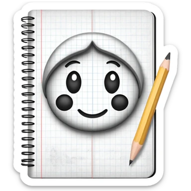 a pencil drawing in a notebook  sticker